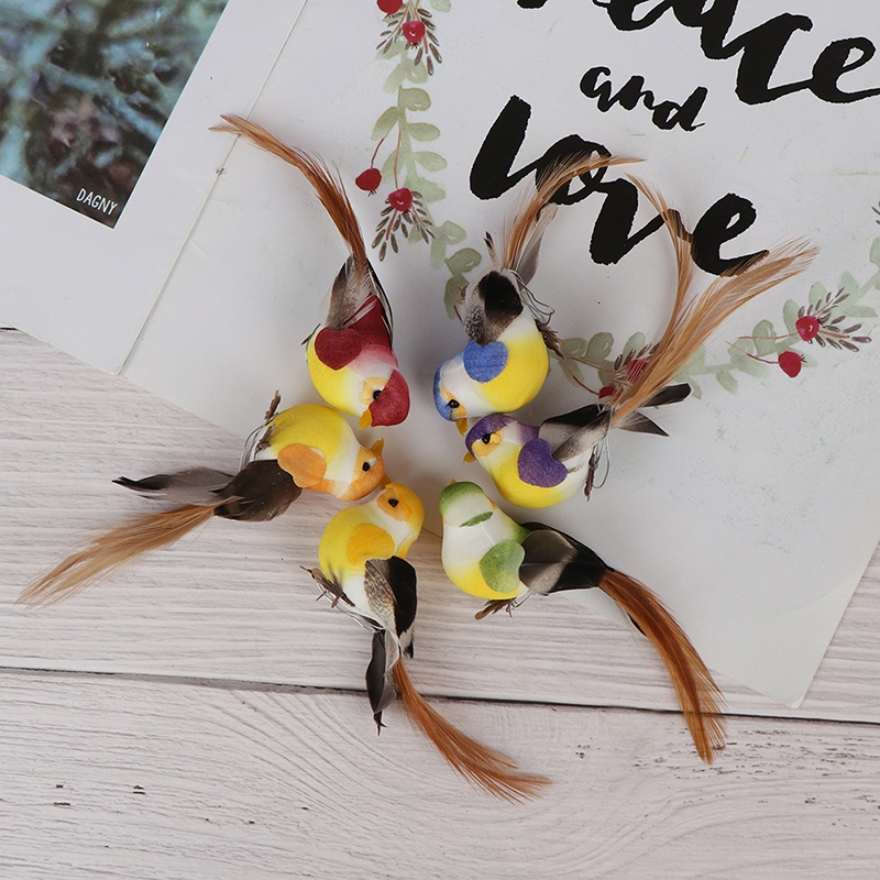 {LUCKID}1Pc Mini fake birds artificial foam feathers mini birds home party wedding decor