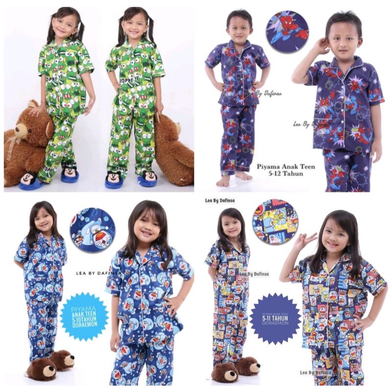 piyama anak karakter 6-10 tahun/ piyama anak junior motif terbaru