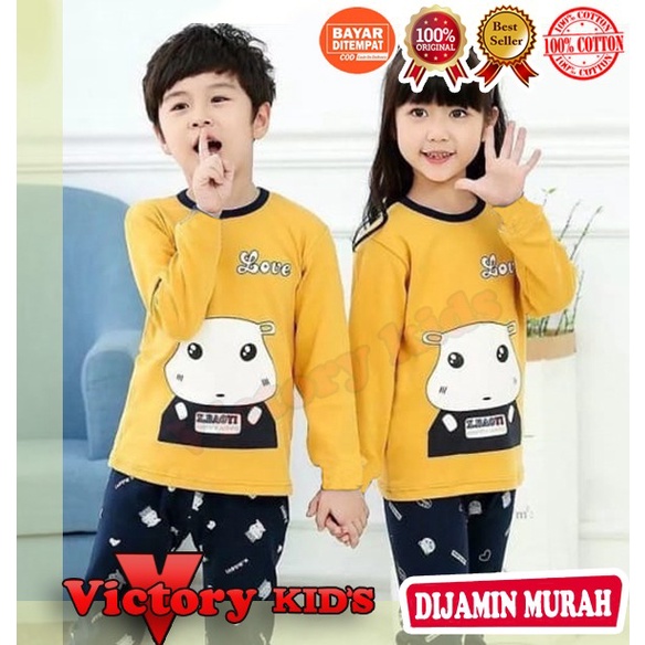 Victory kids Setelan/piyama tangan panjang anak perempuan 1-10 tahun