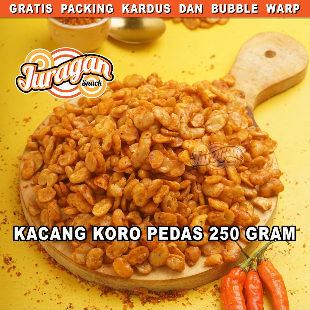 

KACANG KORO PEDAS 250 gram snack kiloan makanan ringan jajanan cemilan camilan pedas manis asin gurih murah