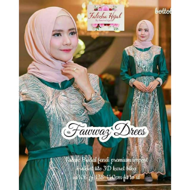 Gamis brokat tile 3D fawwaz premium