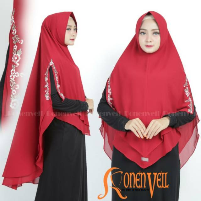 Khimar hijab syari ronenvil bordir