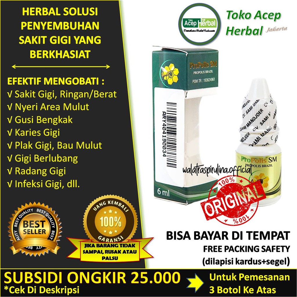 Obat Sakit Gigi Radang Gusi Infeksi Gigi Dan Gusi Gigi Berlubang Karies Propolis Brazil Sm Shopee Indonesia