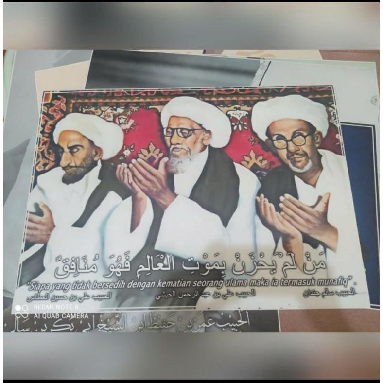 GAMBAR TAJAM, BISA COD, poster ukuran 60x90cm habib 3 serangkai bahan luster cetak uv awet Anti gore
