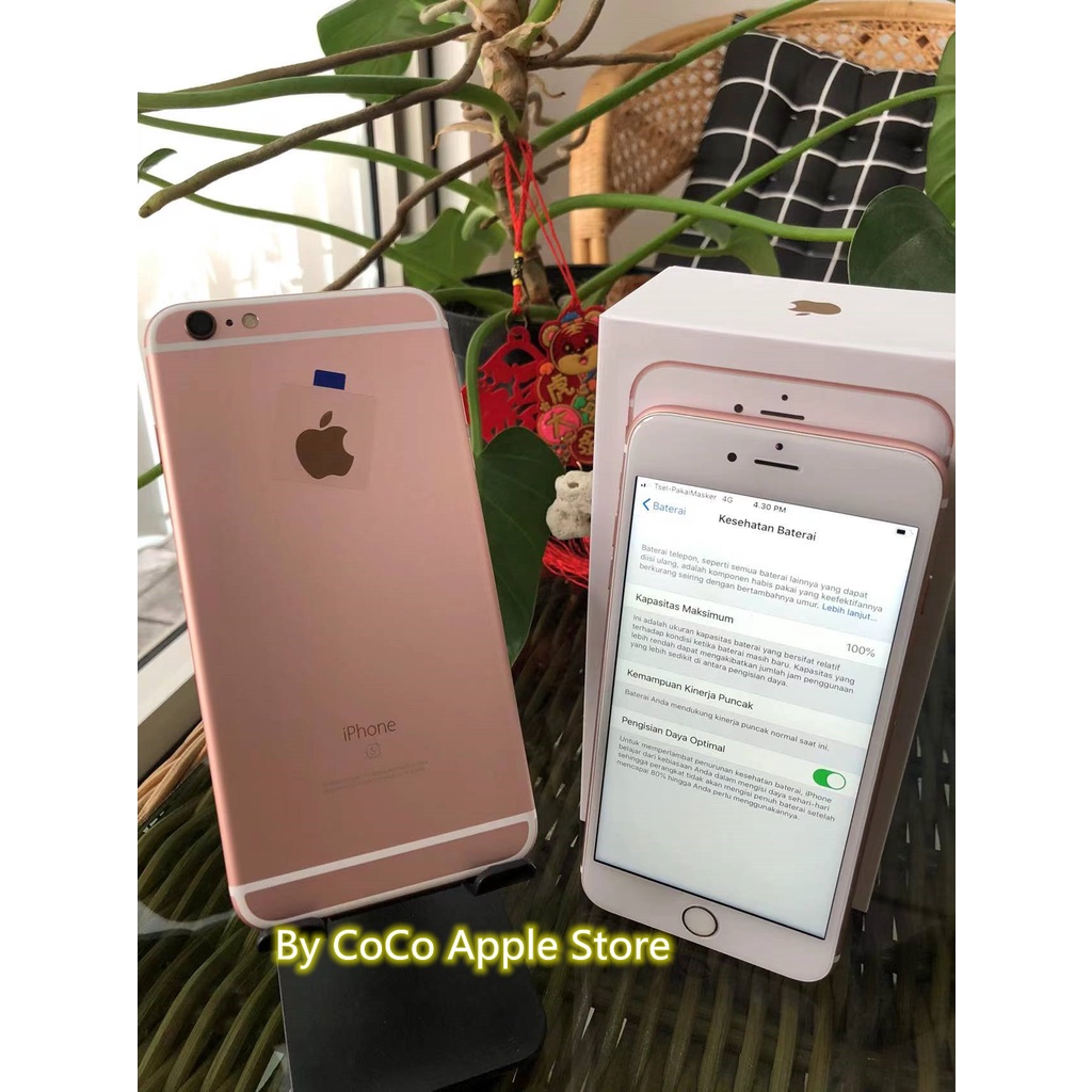 iPhone6s Plus 128GB Fullset  All Sim Silent Original Ex Inter Second Like New Mulus100% 3utools All Green (Garansi 1 Bulan)