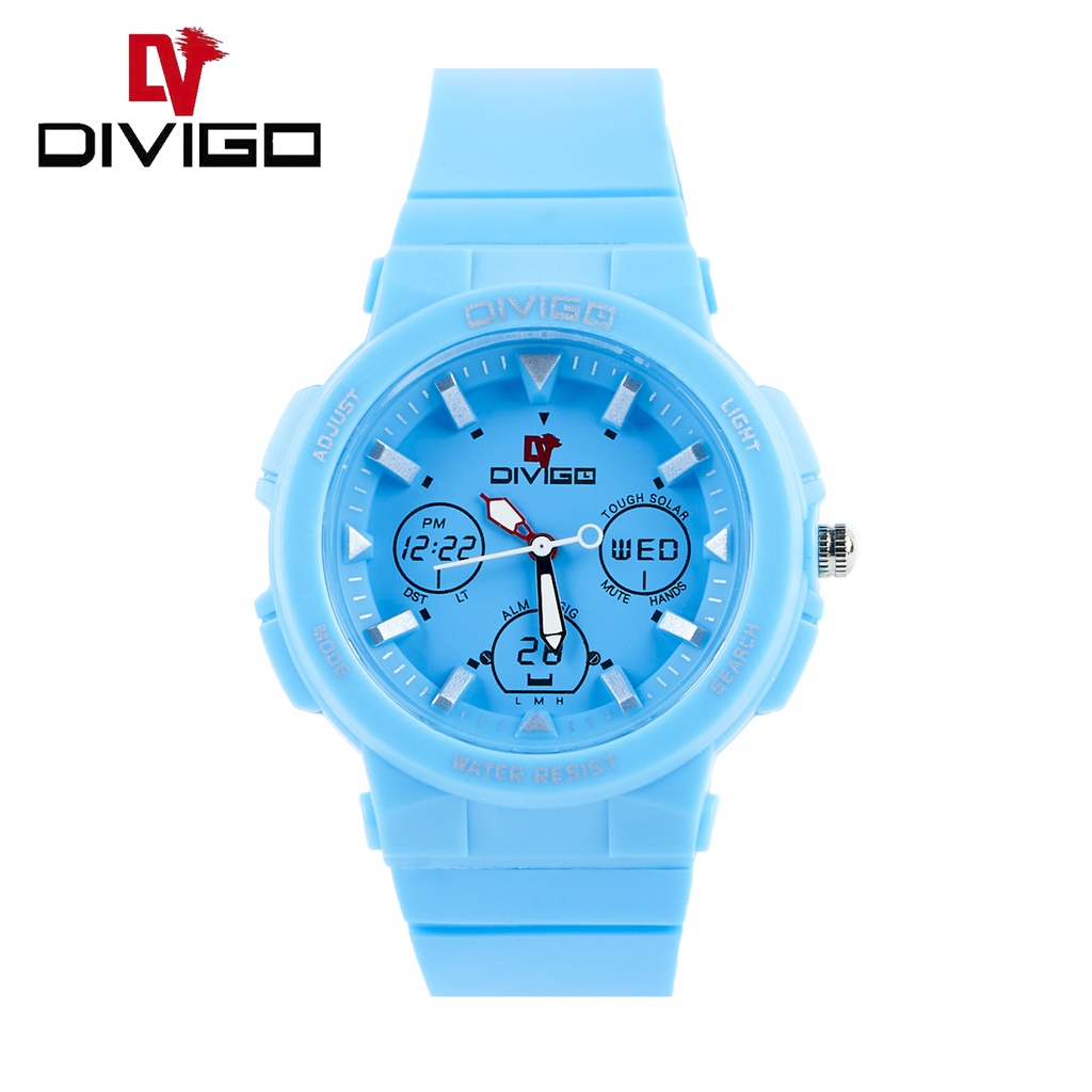 Jam Tangan Wanita Divigo Original D-12 Analog Warna Strap Rubber Water Proof