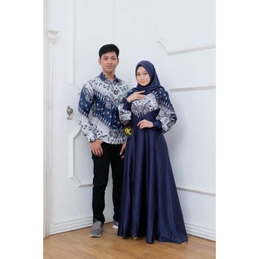 Baju Batik Gamis Couple Terbaru Best Seller [PREMIUM QUALITY] - Bahan Kain Katun - Motif LARIZA