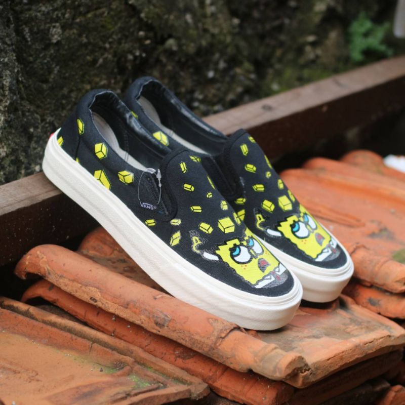 Sepatu couple vans slip on spongebob anak dan dewasa