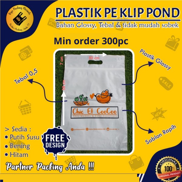 Plastik Sablon Klip Pond Uk 30x38+7 Tebal 0,5 Plastik Sablon Olshop / Sablon Plastik / Plastik klip