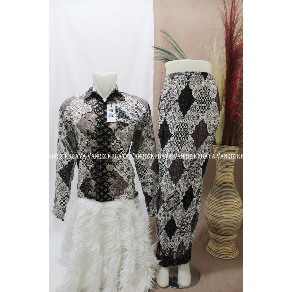 ROK PLISKET COUPLE LENGAN PANJANG/ROK BATIK PLISKET COUPLE/ROK PLISKET BATIK DAN KEMEJA