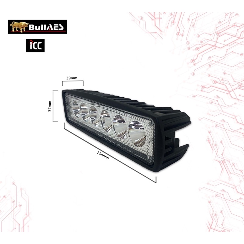 LAMPU TEMBAK SOROT 6 MATA LURUS TEBAL CWL Led 3030 led bar GRADE B