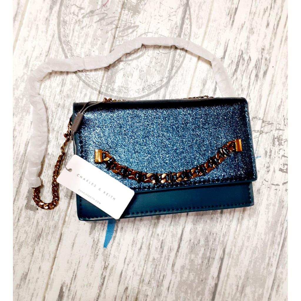 CK Studd Glitter Charles and Keith Semi Original Import / Tas Slempang Studed Studded