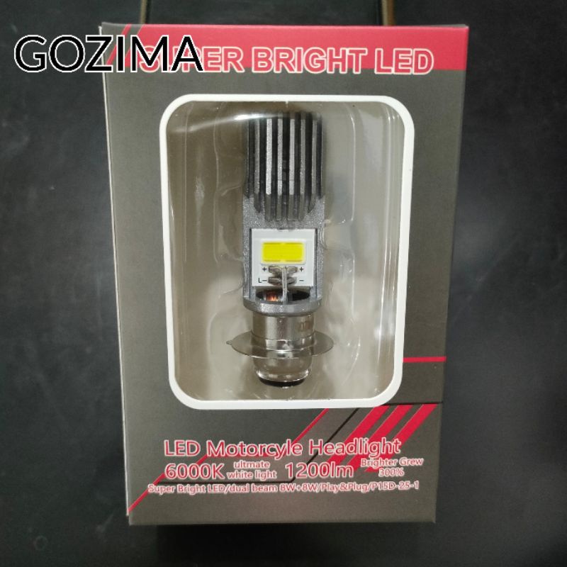 Lampu depan LED H6 Putih Gozima AC/DC 12 Volt 6000K FLIP Matic Bebek-Lampu depan motor Putih terang