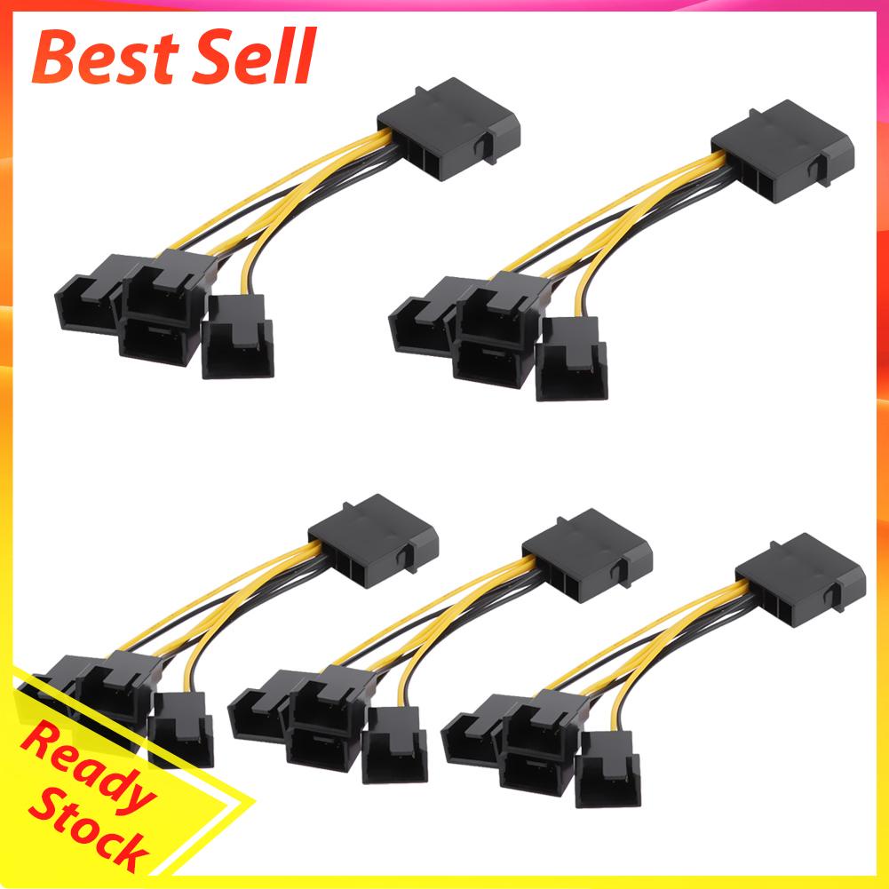 Kabel Power Splitter D-Port 3pin 1 Ke 4 Arah Untuk Kipas Pendingin Cpu Pc