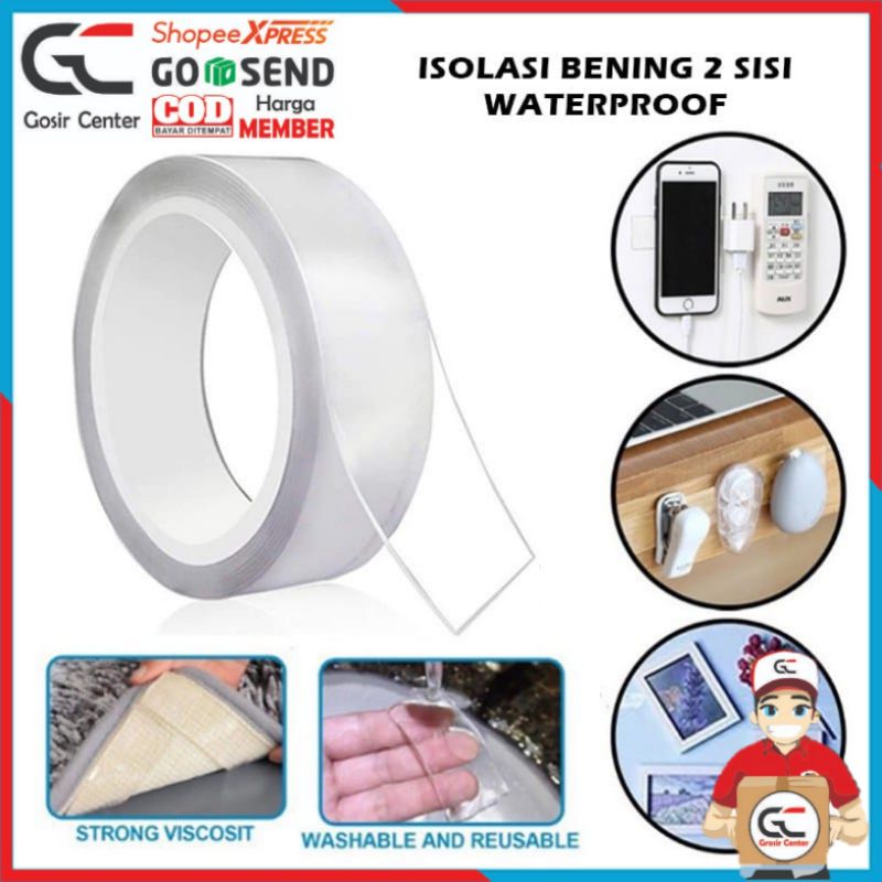 

DT1G | Double Tape Gel Isolasi Lakban Bening 2 Sisi Perekat Dinding Tembok Selotip Ajaib Waterproof | ZR | ZS