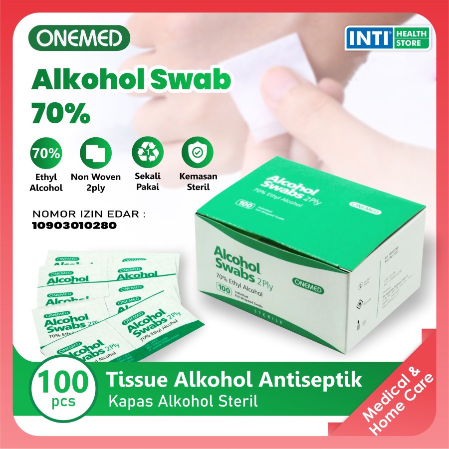 ONEMED | Alkohol Swab 70% | Tissue / Tisu Antiseptik | Kapas Alcohol