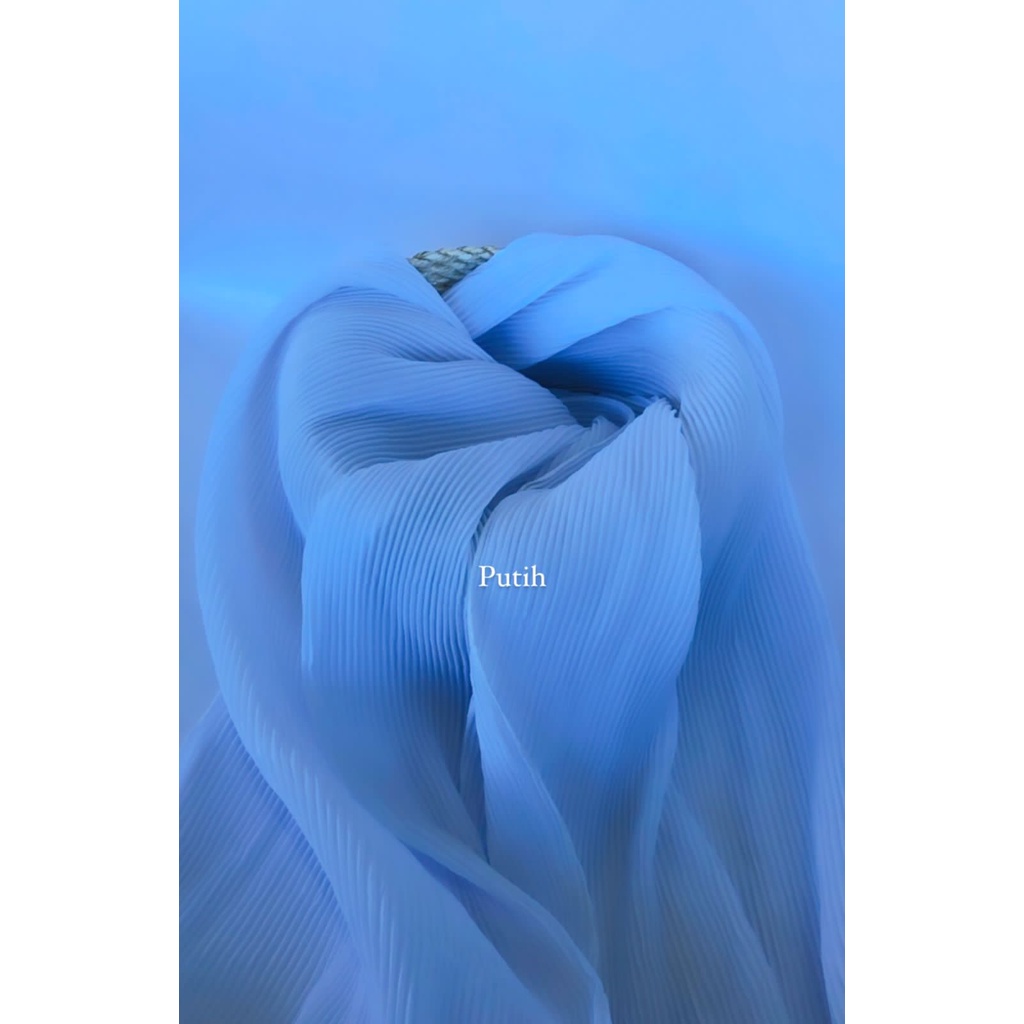 Pashmina Plisket full lidi 180x75 Hijab flisket Pashmina Plisket jilbab pleated shawl kerudung-Plisket Putih