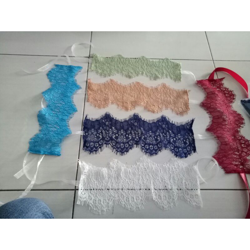 Inner Lace Ribbon Gliter ciput renda brukat, pita lokal hits kekinian