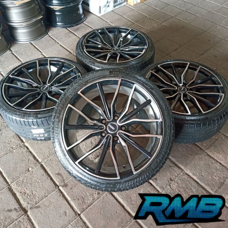 VELG MOBIL BEKAS MERK PROTEK RING 19 PCD 5X120 BUAT BMW SERI 3 + BAN ACCELERA PHI-R