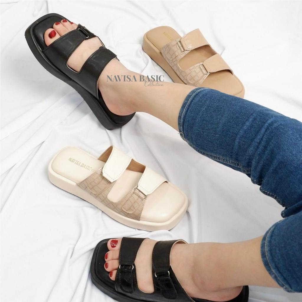 Sandal Wanita Korean Empuk Sandal Puffy Plaform Navisa basic collection