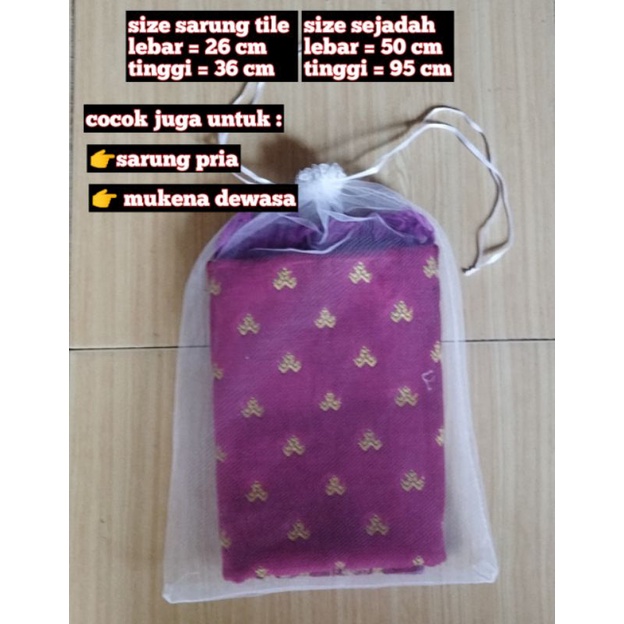 Sarung tile souvenir Sejadah tipis/mukena/sarung pria & wanita/ size 20 x 30 & 26 x 36 cm