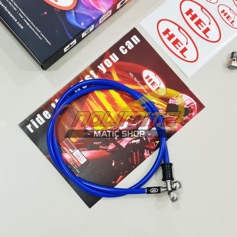 Selang Rem Brake Line HEL Infinit Biru 95cm Aerox 155 Vario Lexi Beat