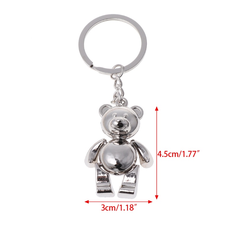 SIY  Metal Movable Bear Keychain 3D Animal Kering Women Car Handbag Charm Accessory