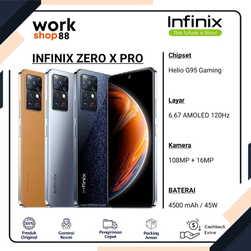 HP Terbaru Infinix Zero X Pro AMOLED NFC 8/256 Ram 8GB Rom internal 256GB - New Original Garansi Resmi - 108MP OIS with 60X Zoom Periscope - Helio G95 Dual Chipset 120Hz Layar Super - Warna Black Silver Hitam Putih Abu abu - Promo Murah 8/256GB 8 255 GB