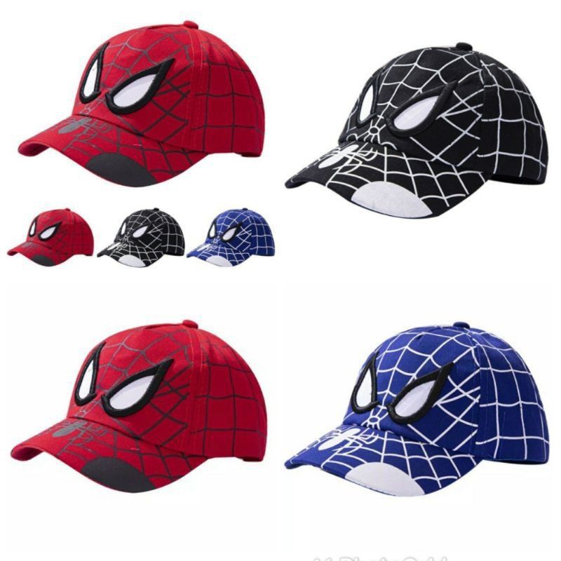 Topi anak laki laki motif spiderman full printing