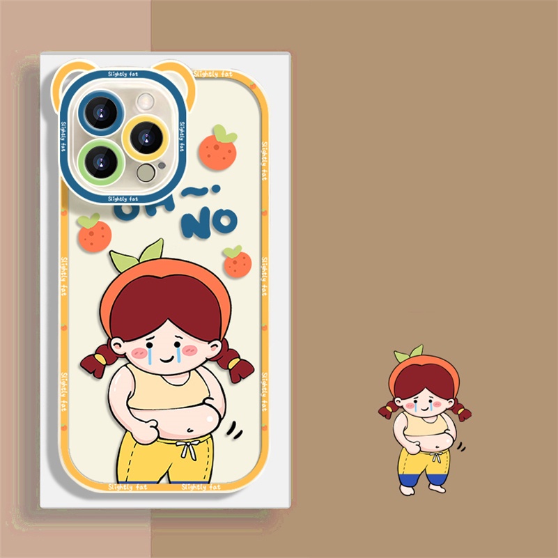 Soft Case Silikon Transparan Motif Fat Girl Untuk iPhone 13 12 11 Pro Max X Xr Xs Max SE 2020 8 7 6 6s Plus