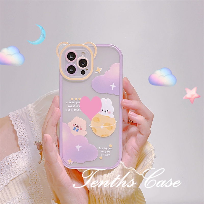 IPhone XR 11 13 12 Pro Max 8 7 Plus XS Max XS X SE 2020 8 7 Soft Case TPU Motif Hewan Lunar Untuk