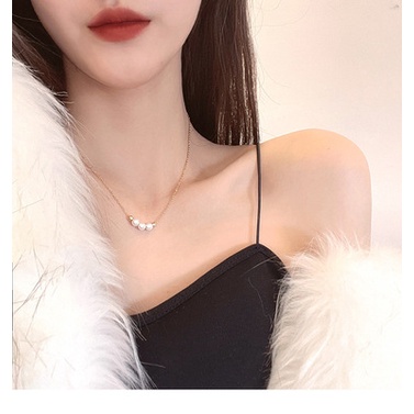 Korean Smile Pearl Necklace Girls Exquisite Ins Simple Clavicle Necklace Fashion Jewelry Accessories Gift