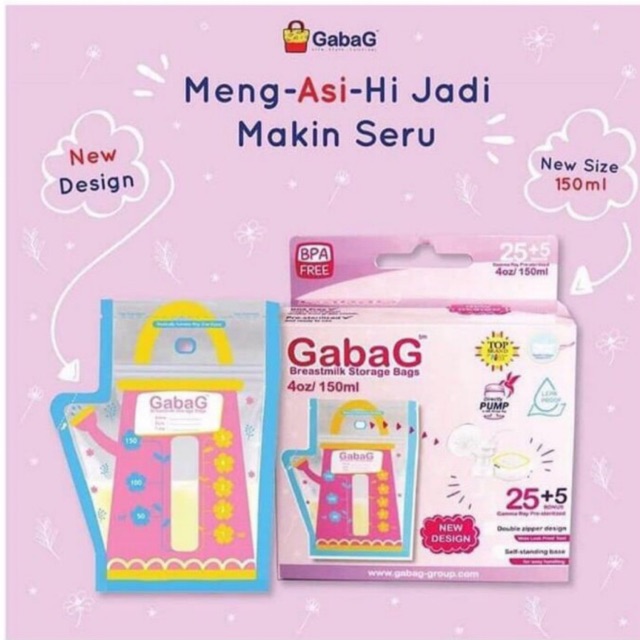 Kantong ASI Gabag 100ml  dan 120ml / Breastmilk storage Gabag