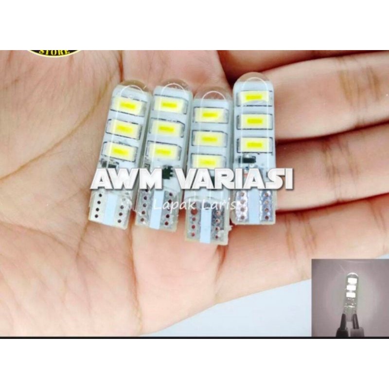 HARGA 4 PCS Lampu Sen Jelly Kedip Flash Lampu Senja Sein Jelly Kedip T10 Bohlam Sein Jelly 6 Mata Kedip Flash