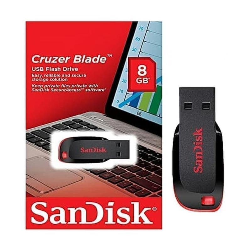 Flashdisk-Flash Drive Sandisk Cruzer Blade CZ50 4GB-8GB-16GB-32GB-64GB-128GB-Penyimpanan Data Sandisk Cruzer Blade USB Drive CZ50