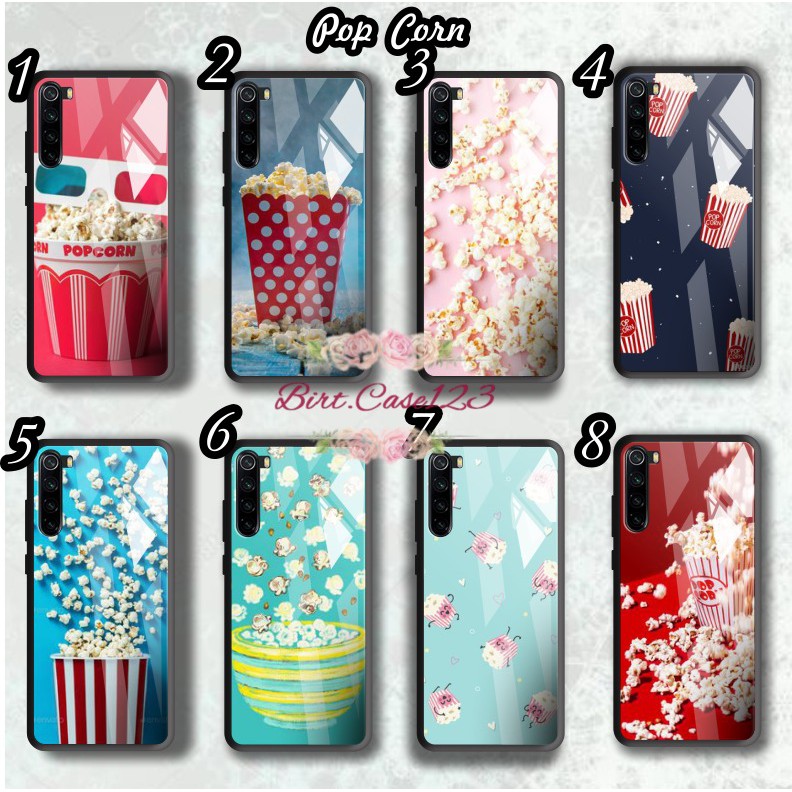 back case glass POP CORN Iphone 5 6 6s 6+ 6s+ 7 7s 7+ 8 8+ Se 2020 X Xs Xr 11 12 Mini Pro Max BC5199