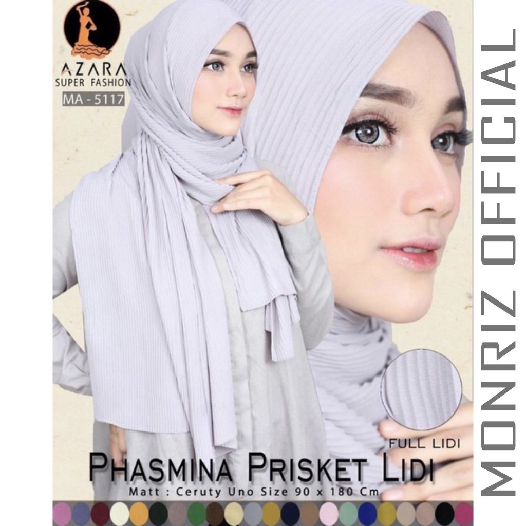 MONRIZ - PASHMINA PRISKET LIDI AZARA - JILBAB HIJAB PASMINA PLISKET LIDI AZARA ORIGINAL - AZARA PASM