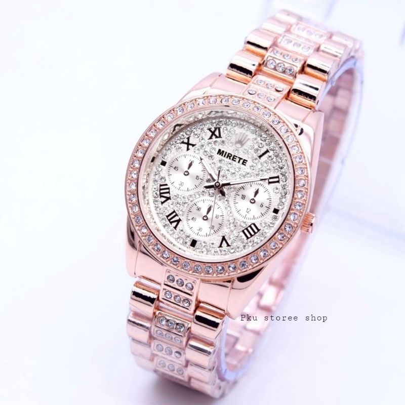 JAM PERMATA FASHION WANITA JAM TANGAN MIRETE MOTIF PERMATA ORIGINAL WATER RESISTANT JAM TANGAN WANITA SPORTY TERBARU TAHAN AIR JAM TANGAN CEWEK TERLARIS MOTIF PERMATA JAM TANGAN CEWEK ANTI AIR COD