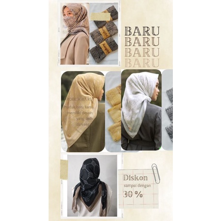 HiJAB SEGI EMPAT MOTIF BEST SELLER LASER CUT