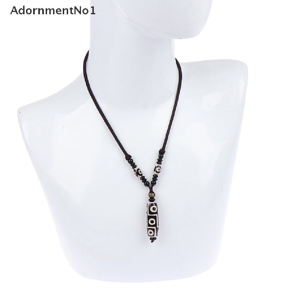 (AdornmentNo1) Kalung Rantai + Liontin Gaya Tibet Motif Mata Sembilan Untuk Perhiasan Wanita