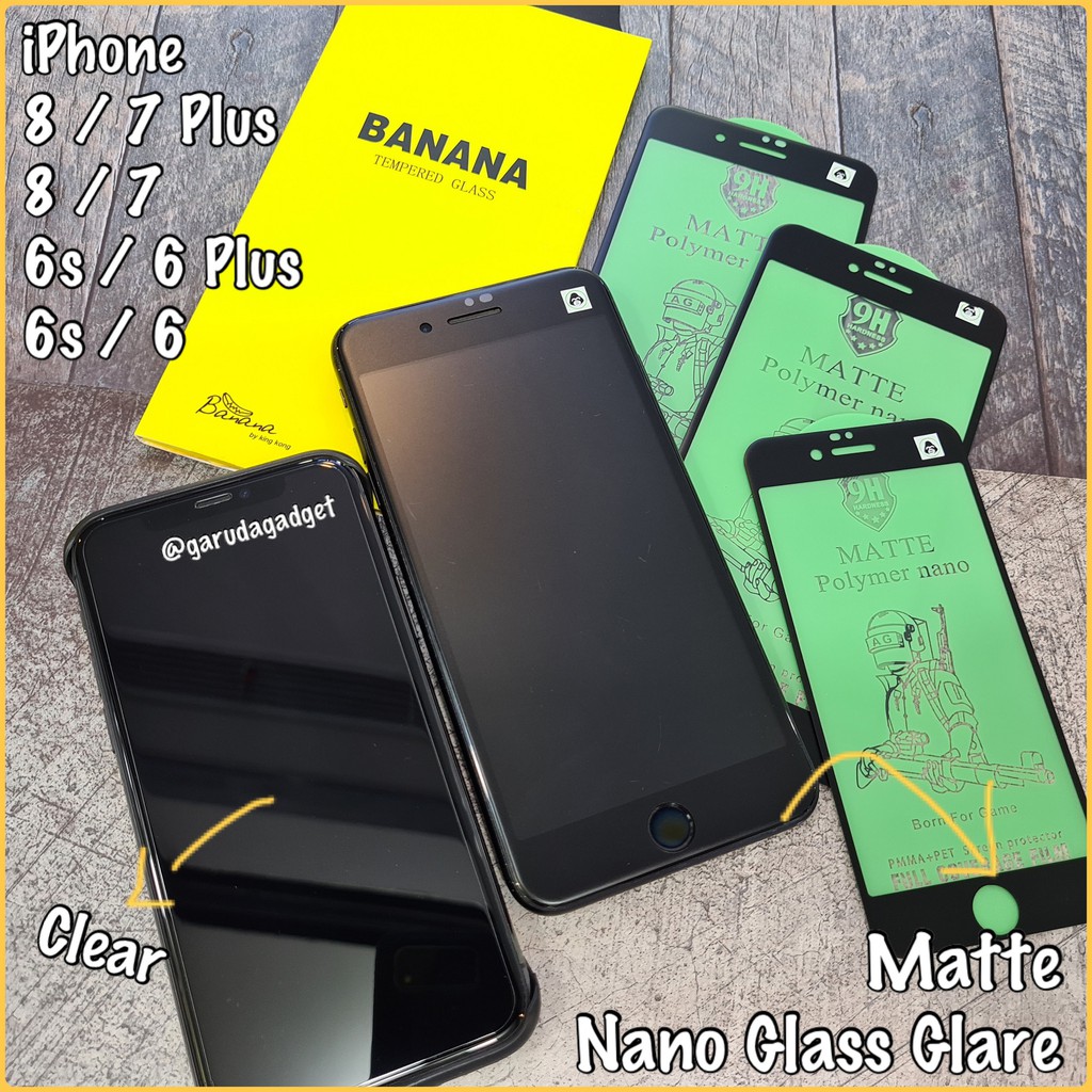 Kingkong Nano Tempered Glass Iphone 8 7 6s 6 Plus Matte Antigores Glare Screen Guard Full Shopee Indonesia