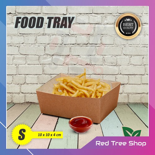 Food Tray | Kemasan Kotak Makan Kraft | Coklat Ukuran S Kecil | Packaging Tahan Microwave