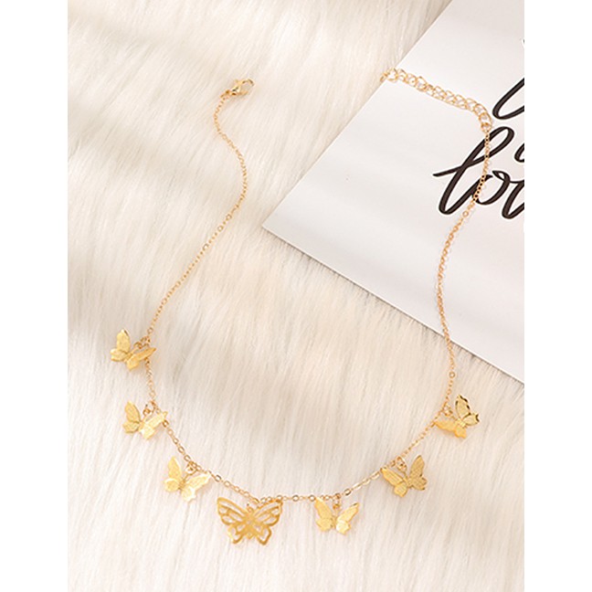 LRC Kalung Fashion Gold Butterfly Necklace D34624