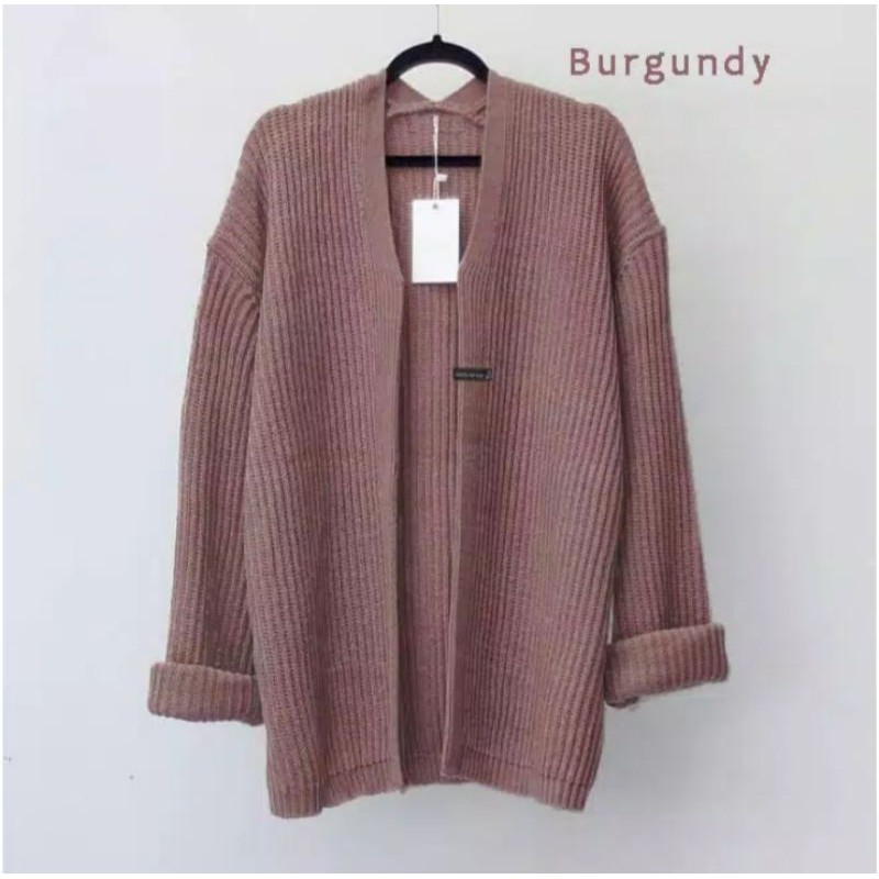 KARDIGAN RAJUT BRESKA / kardigan rajut casual / kardigan outer-Burgandy