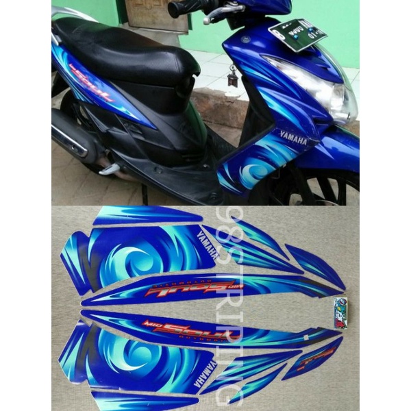 STRIPING MIO SOUL BIRU TAHUN 2007 STIKER LIS STANDAR ORI YAMAHA