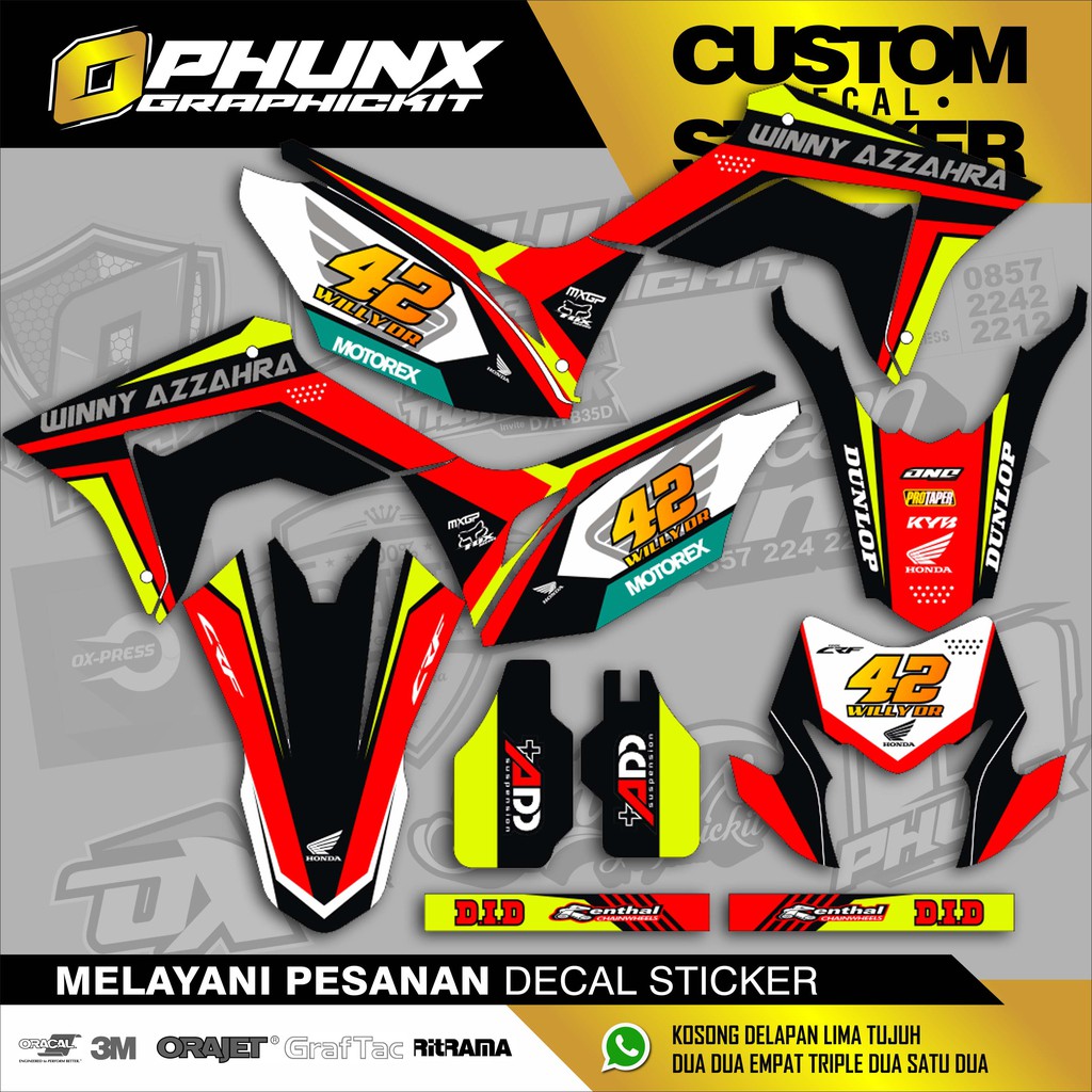 Stiker Decal Custom crf 150 L motocross sticker sticker variasi sticker stiker trail adventure (18)