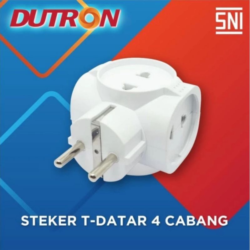 Dutron T cabang 4 colokan listrik stop kontak adapter adaptor SNI