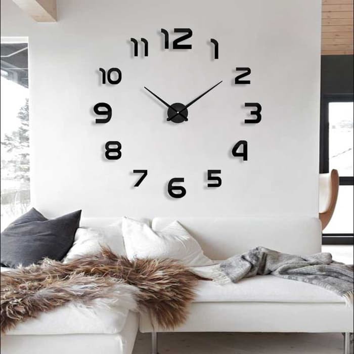 Jam Dinding Besar DIY Giant Wall Clock Quartz 80-130cm -BR21