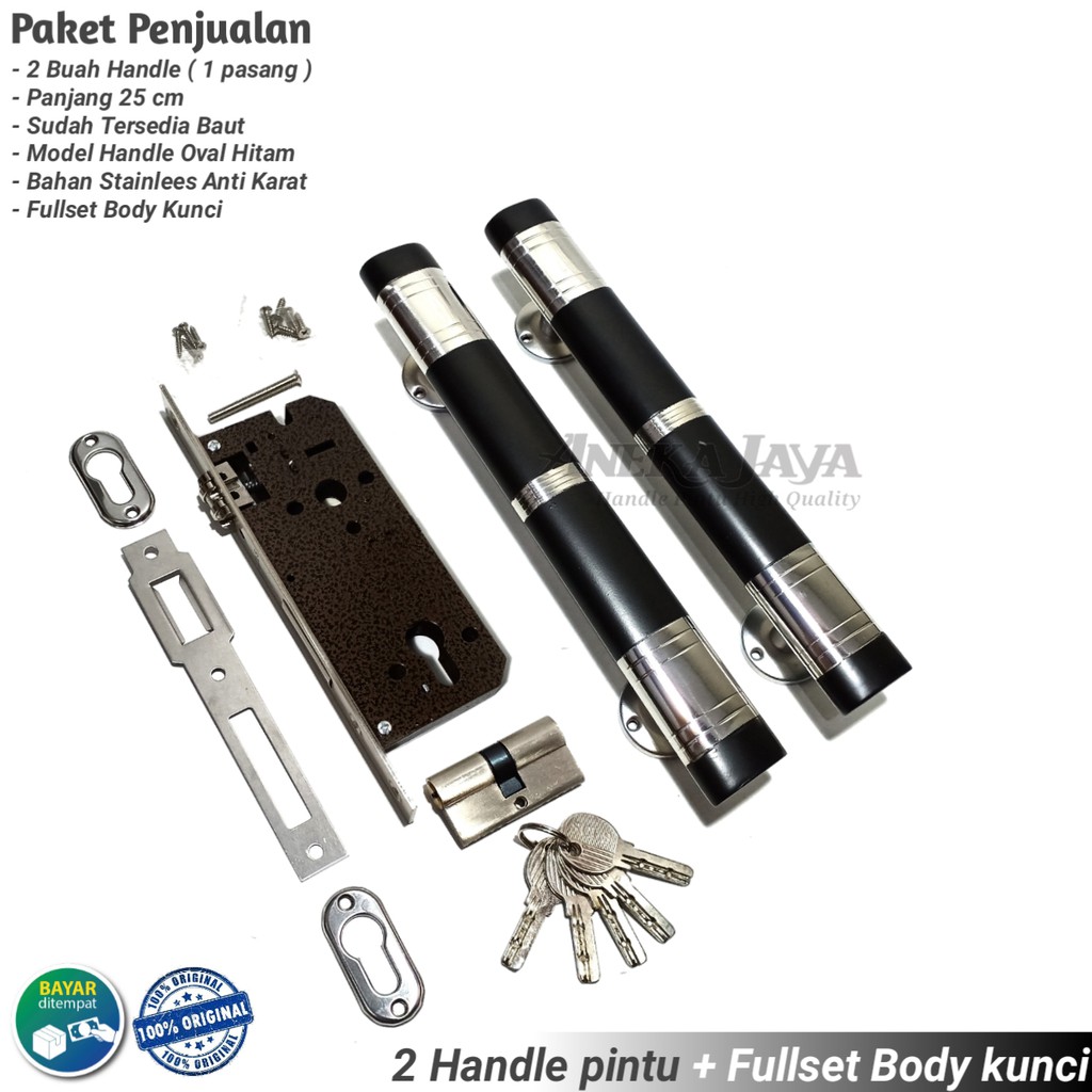 Satu set kunci handle pintu rumah 25 cm / Tarikan pintu rumah / Gagang pintu rumah minimalis