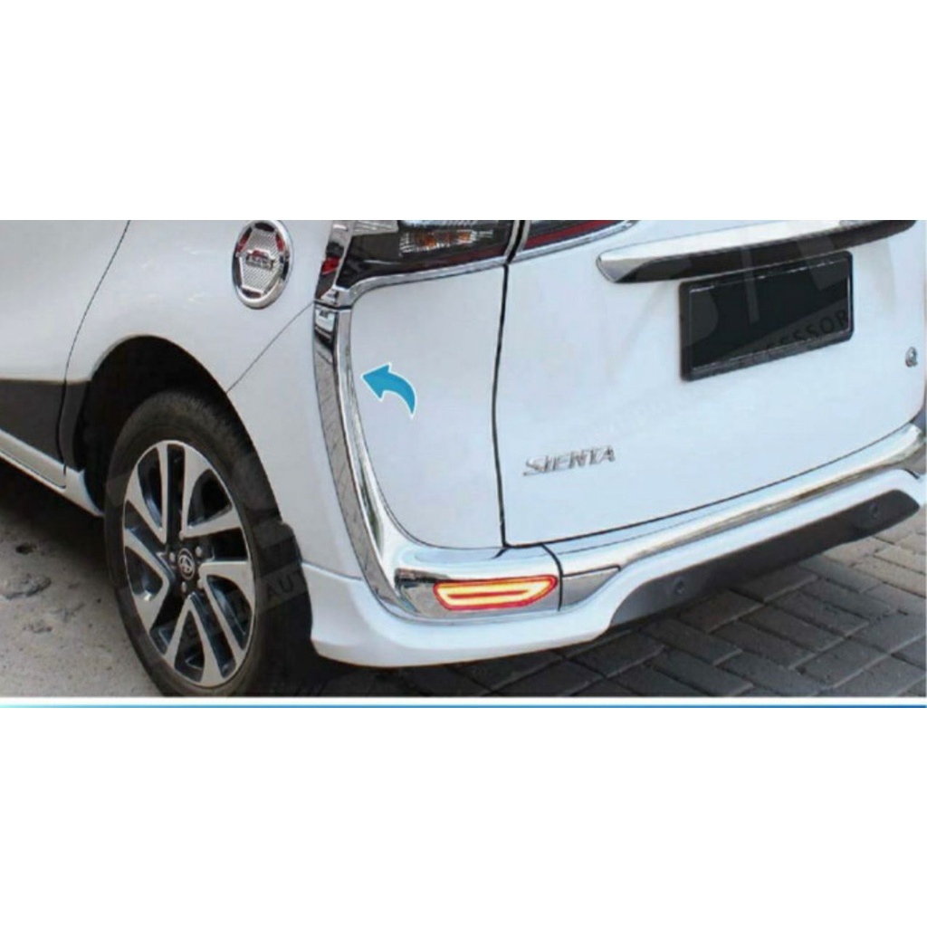 Paket Garnish Depan Belakang  FogLamp Reflektor Toyota Sienta Cover Chrome